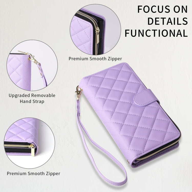Crossbody Rhombic Zipper Tower Buckle Leather Phone Case with Lanyard, For Samsung Galaxy S22 5G, For Samsung Galaxy S21 FE 5G, For Samsung Galaxy S21 5G, For Samsung Galaxy S21+ 5G, For Samsung Galaxy S21 Ultra 5G