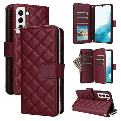 Crossbody Rhombic Zipper Tower Buckle Leather Phone Case with Lanyard, For Samsung Galaxy S22 5G, For Samsung Galaxy S21 FE 5G, For Samsung Galaxy S21 5G, For Samsung Galaxy S21+ 5G, For Samsung Galaxy S21 Ultra 5G