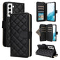 Crossbody Rhombic Zipper Tower Buckle Leather Phone Case with Lanyard, For Samsung Galaxy S22 5G, For Samsung Galaxy S21 FE 5G, For Samsung Galaxy S21 5G, For Samsung Galaxy S21+ 5G, For Samsung Galaxy S21 Ultra 5G