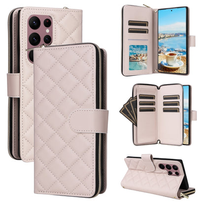 Crossbody Rhombic Zipper Tower Buckle Leather Phone Case with Lanyard, For Samsung Galaxy S24 Ultra 5G, For Samsung Galaxy S24+ 5G, For Samsung Galaxy S24 5G, For Samsung Galaxy S23 FE 5G, For Samsung Galaxy S23 Ultra 5G, For Samsung Galaxy S23+       ...