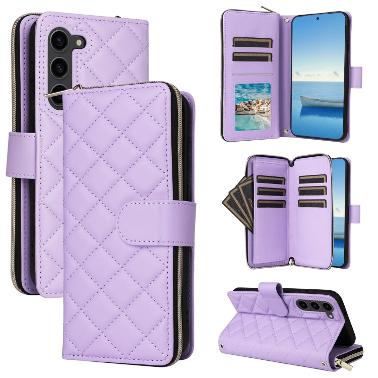 Crossbody Rhombic Zipper Tower Buckle Leather Phone Case with Lanyard, For Samsung Galaxy S24 Ultra 5G, For Samsung Galaxy S24+ 5G, For Samsung Galaxy S24 5G, For Samsung Galaxy S23 FE 5G, For Samsung Galaxy S23 Ultra 5G, For Samsung Galaxy S23+       ...