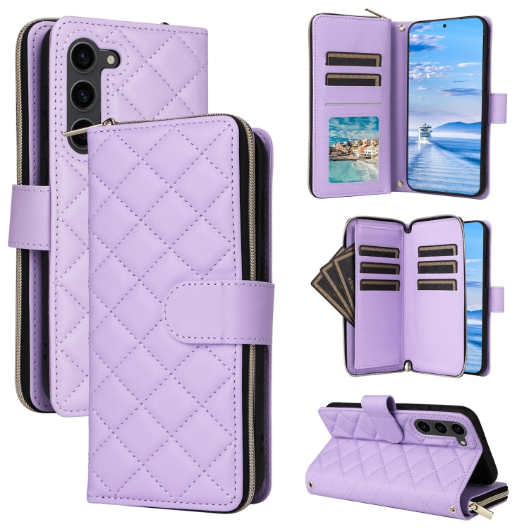 Crossbody Rhombic Zipper Tower Buckle Leather Phone Case with Lanyard, For Samsung Galaxy S24 Ultra 5G, For Samsung Galaxy S24+ 5G, For Samsung Galaxy S24 5G, For Samsung Galaxy S23 FE 5G, For Samsung Galaxy S23 Ultra 5G, For Samsung Galaxy S23+       ...