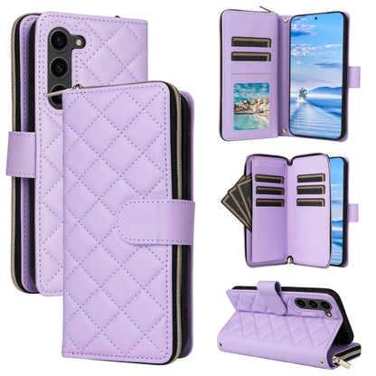 Crossbody Rhombic Zipper Tower Buckle Leather Phone Case with Lanyard, For Samsung Galaxy S24 Ultra 5G, For Samsung Galaxy S24+ 5G, For Samsung Galaxy S24 5G, For Samsung Galaxy S23 FE 5G, For Samsung Galaxy S23 Ultra 5G, For Samsung Galaxy S23+       ...