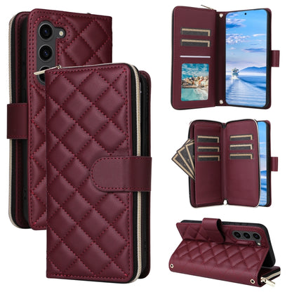 Crossbody Rhombic Zipper Tower Buckle Leather Phone Case with Lanyard, For Samsung Galaxy S24 Ultra 5G, For Samsung Galaxy S24+ 5G, For Samsung Galaxy S24 5G, For Samsung Galaxy S23 FE 5G, For Samsung Galaxy S23 Ultra 5G, For Samsung Galaxy S23+       ...
