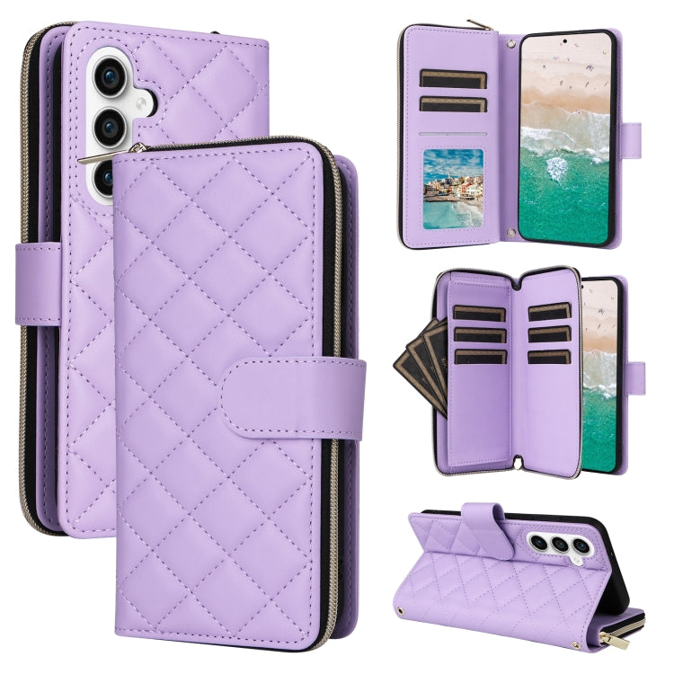 Crossbody Rhombic Zipper Tower Buckle Leather Phone Case with Lanyard, For Samsung Galaxy S24 Ultra 5G, For Samsung Galaxy S24+ 5G, For Samsung Galaxy S24 5G, For Samsung Galaxy S23 FE 5G, For Samsung Galaxy S23 Ultra 5G, For Samsung Galaxy S23+       ...