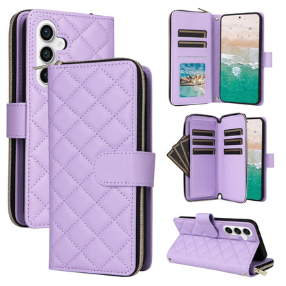 Crossbody Rhombic Zipper Tower Buckle Leather Phone Case with Lanyard, For Samsung Galaxy S24 Ultra 5G, For Samsung Galaxy S24+ 5G, For Samsung Galaxy S24 5G, For Samsung Galaxy S23 FE 5G, For Samsung Galaxy S23 Ultra 5G, For Samsung Galaxy S23+       ...