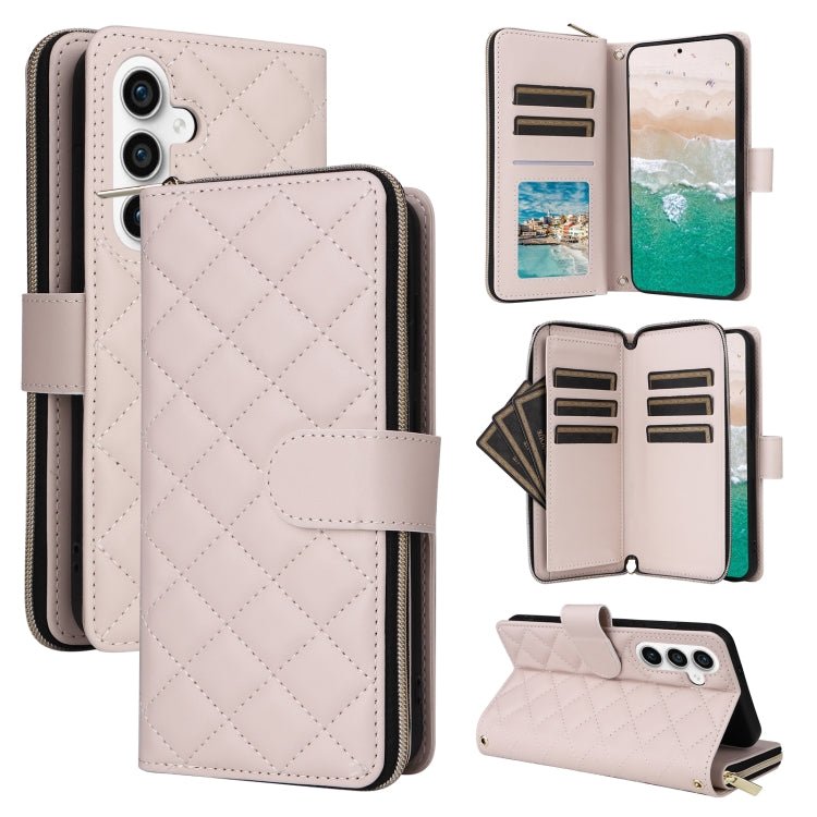 Crossbody Rhombic Zipper Tower Buckle Leather Phone Case with Lanyard, For Samsung Galaxy S24 Ultra 5G, For Samsung Galaxy S24+ 5G, For Samsung Galaxy S24 5G, For Samsung Galaxy S23 FE 5G, For Samsung Galaxy S23 Ultra 5G, For Samsung Galaxy S23+       ...