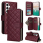 Crossbody Rhombic Zipper Tower Buckle Leather Phone Case with Lanyard, For Samsung Galaxy S24 Ultra 5G, For Samsung Galaxy S24+ 5G, For Samsung Galaxy S24 5G, For Samsung Galaxy S23 FE 5G, For Samsung Galaxy S23 Ultra 5G, For Samsung Galaxy S23+       ...
