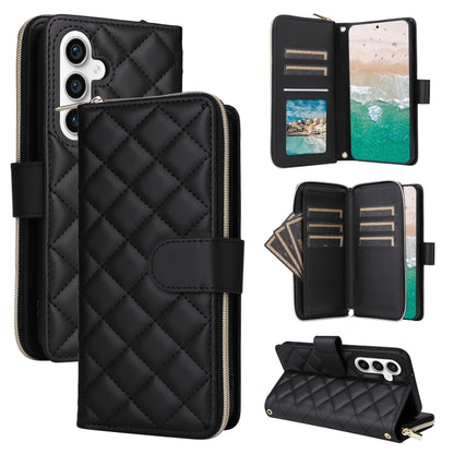 Crossbody Rhombic Zipper Tower Buckle Leather Phone Case with Lanyard, For Samsung Galaxy S24 Ultra 5G, For Samsung Galaxy S24+ 5G, For Samsung Galaxy S24 5G, For Samsung Galaxy S23 FE 5G, For Samsung Galaxy S23 Ultra 5G, For Samsung Galaxy S23+       ...