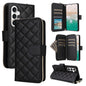 Crossbody Rhombic Zipper Tower Buckle Leather Phone Case with Lanyard, For Samsung Galaxy S24 Ultra 5G, For Samsung Galaxy S24+ 5G, For Samsung Galaxy S24 5G, For Samsung Galaxy S23 FE 5G, For Samsung Galaxy S23 Ultra 5G, For Samsung Galaxy S23+       ...