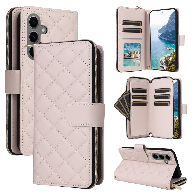 Crossbody Rhombic Zipper Tower Buckle Leather Phone Case with Lanyard, For Samsung Galaxy S24 Ultra 5G, For Samsung Galaxy S24+ 5G, For Samsung Galaxy S24 5G, For Samsung Galaxy S23 FE 5G, For Samsung Galaxy S23 Ultra 5G, For Samsung Galaxy S23+       ...
