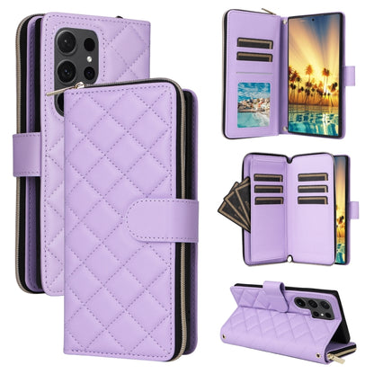 Crossbody Rhombic Zipper Tower Buckle Leather Phone Case with Lanyard, For Samsung Galaxy S24 Ultra 5G, For Samsung Galaxy S24+ 5G, For Samsung Galaxy S24 5G, For Samsung Galaxy S23 FE 5G, For Samsung Galaxy S23 Ultra 5G, For Samsung Galaxy S23+       ...