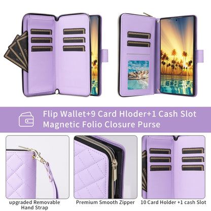 Crossbody Rhombic Zipper Tower Buckle Leather Phone Case with Lanyard, For Samsung Galaxy S24 Ultra 5G, For Samsung Galaxy S24+ 5G, For Samsung Galaxy S24 5G, For Samsung Galaxy S23 FE 5G, For Samsung Galaxy S23 Ultra 5G, For Samsung Galaxy S23+       ...