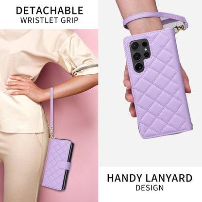 Crossbody Rhombic Zipper Tower Buckle Leather Phone Case with Lanyard, For Samsung Galaxy S24 Ultra 5G, For Samsung Galaxy S24+ 5G, For Samsung Galaxy S24 5G, For Samsung Galaxy S23 FE 5G, For Samsung Galaxy S23 Ultra 5G, For Samsung Galaxy S23+       ...