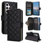 Crossbody Rhombic Zipper Tower Buckle Leather Phone Case with Lanyard, For Samsung Galaxy S26+ 5G, For Samsung Galaxy S26 Ultra 5G, For Samsung Galaxy S26 5G, For Samsung Galaxy S25 FE 5G, For Samsung Galaxy S25 Edge 5G, For Samsung Galaxy S25 5G      ...