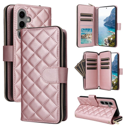 Crossbody Rhombic Zipper Tower Buckle Leather Phone Case with Lanyard, For Samsung Galaxy S26+ 5G, For Samsung Galaxy S26 Ultra 5G, For Samsung Galaxy S26 5G, For Samsung Galaxy S25 FE 5G, For Samsung Galaxy S25 Edge 5G, For Samsung Galaxy S25 5G      ...