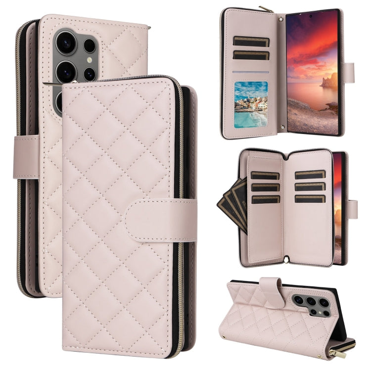 Crossbody Rhombic Zipper Tower Buckle Leather Phone Case with Lanyard, For Samsung Galaxy S26+ 5G, For Samsung Galaxy S26 Ultra 5G, For Samsung Galaxy S26 5G, For Samsung Galaxy S25 FE 5G, For Samsung Galaxy S25 Edge 5G, For Samsung Galaxy S25 5G      ...