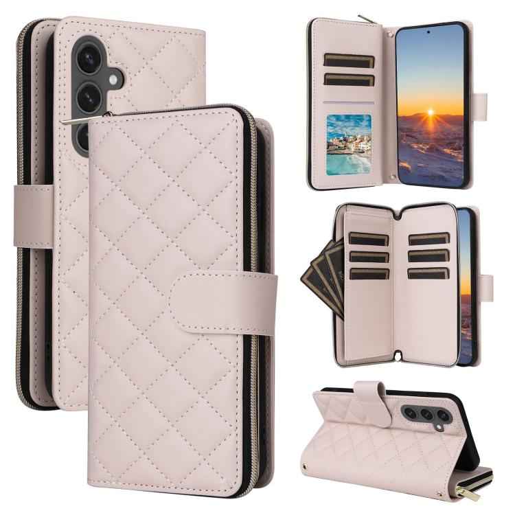 Crossbody Rhombic Zipper Tower Buckle Leather Phone Case with Lanyard, For Samsung Galaxy S26+ 5G, For Samsung Galaxy S26 Ultra 5G, For Samsung Galaxy S26 5G, For Samsung Galaxy S25 FE 5G, For Samsung Galaxy S25 Edge 5G, For Samsung Galaxy S25 5G      ...