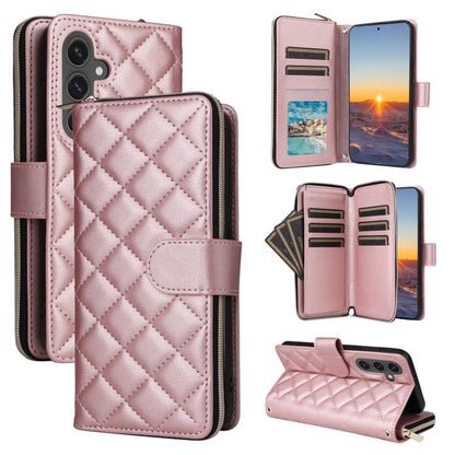 Crossbody Rhombic Zipper Tower Buckle Leather Phone Case with Lanyard, For Samsung Galaxy S26+ 5G, For Samsung Galaxy S26 Ultra 5G, For Samsung Galaxy S26 5G, For Samsung Galaxy S25 FE 5G, For Samsung Galaxy S25 Edge 5G, For Samsung Galaxy S25 5G      ...