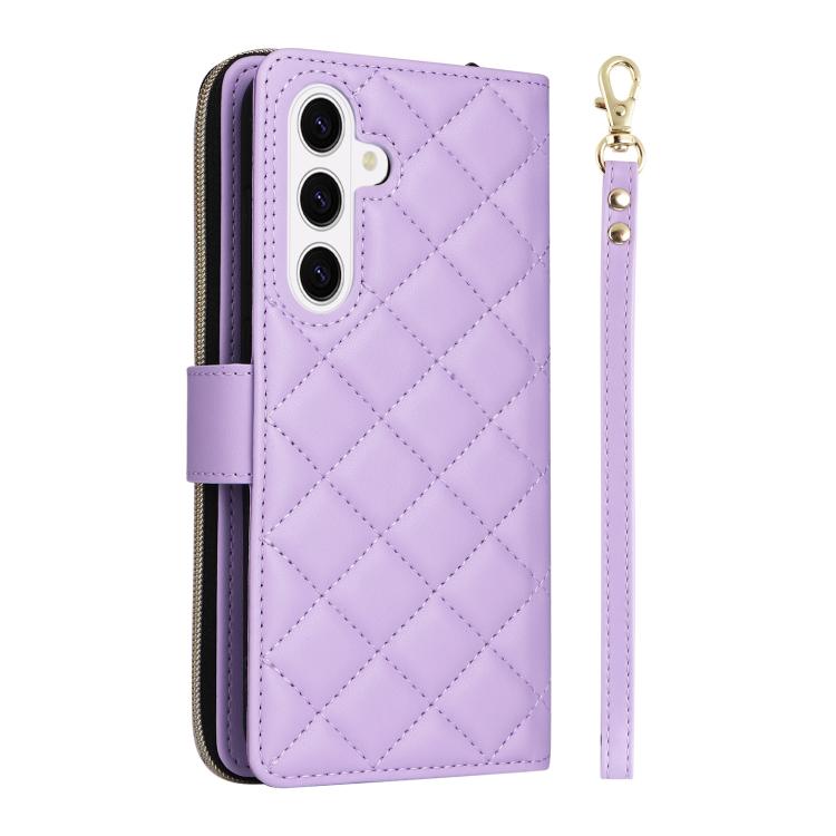Crossbody Rhombic Zipper Tower Buckle Leather Phone Case with Lanyard, For Samsung Galaxy S26+ 5G, For Samsung Galaxy S26 Ultra 5G, For Samsung Galaxy S26 5G, For Samsung Galaxy S25 FE 5G, For Samsung Galaxy S25 Edge 5G, For Samsung Galaxy S25 5G      ...
