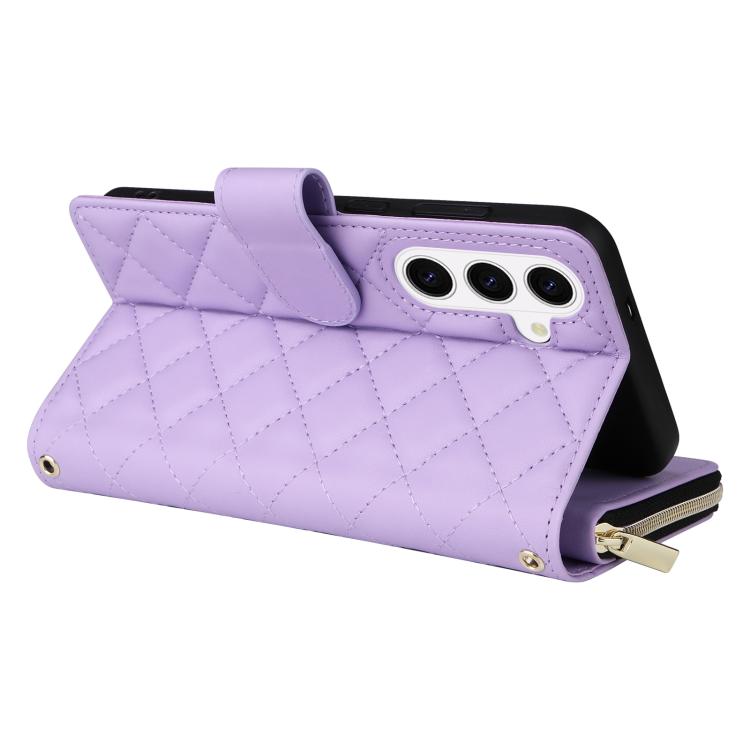 Crossbody Rhombic Zipper Tower Buckle Leather Phone Case with Lanyard, For Samsung Galaxy S26+ 5G, For Samsung Galaxy S26 Ultra 5G, For Samsung Galaxy S26 5G, For Samsung Galaxy S25 FE 5G, For Samsung Galaxy S25 Edge 5G, For Samsung Galaxy S25 5G      ...