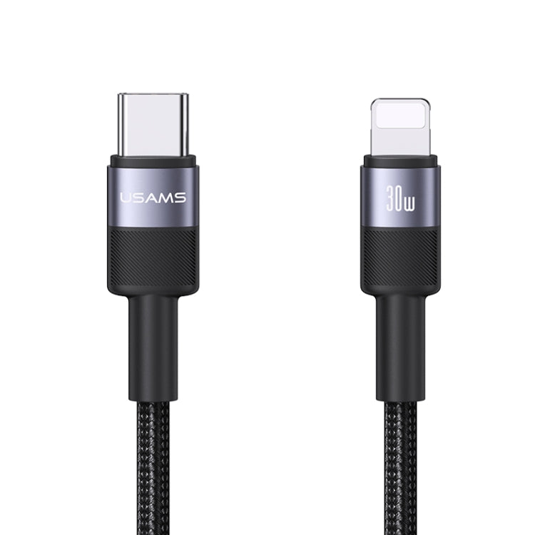 USAMS SJ729 30W USB-C/Type-C to 8 Pin Aluminum Alloy Data Cable, Length: 1.2m