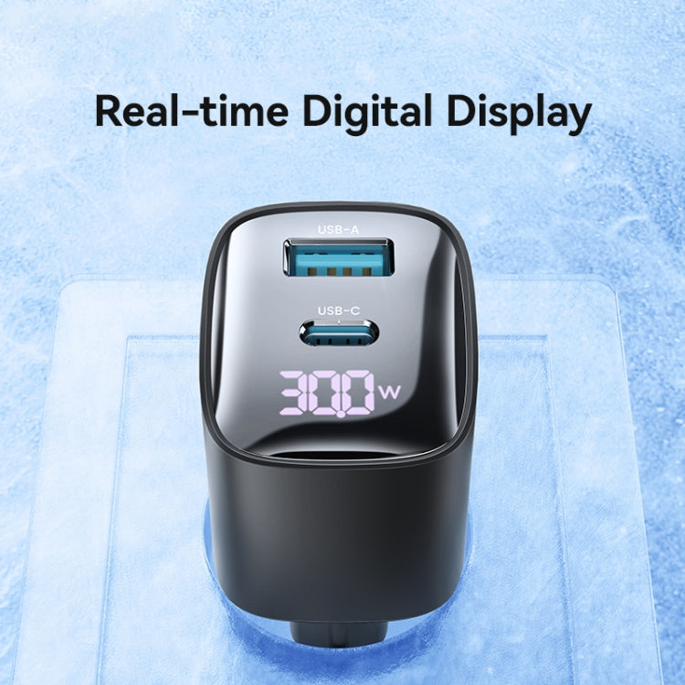 USAMS CC229 30W USB+USB-C / Type-C Dual Port GaN Digital Display Charger, Specifications: EU Plug