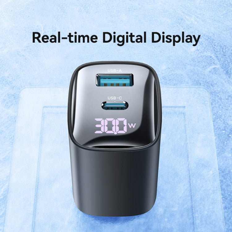 USAMS CC230 30W USB+USB-C / Type-C Dual Port GaN Digital Display Charger, Specifications: US Plug