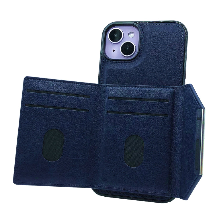 Solid Color Metal Buckle Card Slots Bag Phone Case