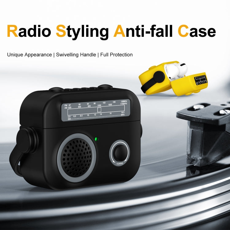 Radio Style Wireless Bluetooth Earphones Shockproof Protective Case