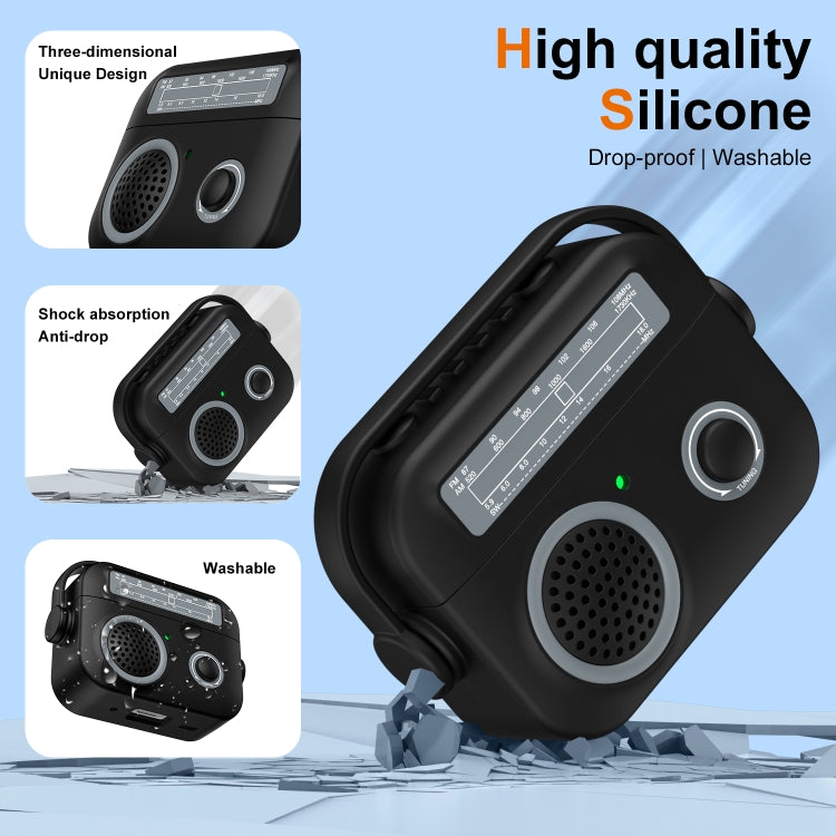 Radio Style Wireless Bluetooth Earphones Shockproof Protective Case
