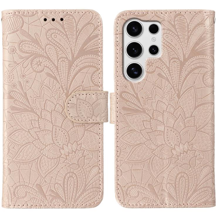Lace Flower Embossing Flip Leather Phone Case, For Samsung Galaxy S26 Edge 5G, For Samsung Galaxy S25 Edge 5G, For Samsung Galaxy S25 5G / S24 5G, For Samsung Galaxy S25+ 5G / S24+ 5G, For Samsung Galaxy S25 Ultra 5G, For Samsung Galaxy S24 Ultra 5G   ...