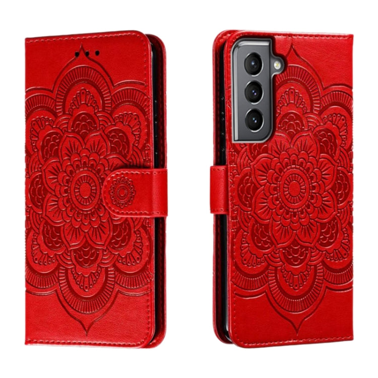 Sun Mandala Embossing Pattern Phone Leather Case, For Samsung Galaxy S26 Edge 5G, For Samsung Galaxy S25 Edge 5G, For Samsung Galaxy S25 / S24 5G, For Samsung Galaxy S25+ / S24+ 5G, For Samsung Galaxy S21 5G