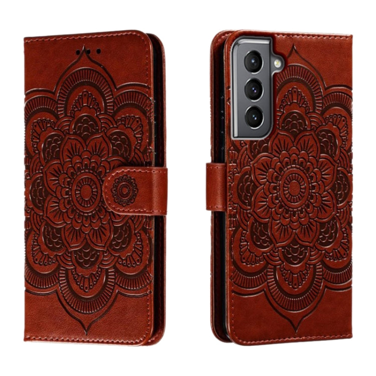 Sun Mandala Embossing Pattern Phone Leather Case, For Samsung Galaxy S26 Edge 5G, For Samsung Galaxy S25 Edge 5G, For Samsung Galaxy S25 / S24 5G, For Samsung Galaxy S25+ / S24+ 5G, For Samsung Galaxy S21 5G