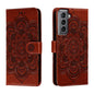 Sun Mandala Embossing Pattern Phone Leather Case, For Samsung Galaxy S26 Edge 5G, For Samsung Galaxy S25 Edge 5G, For Samsung Galaxy S25 / S24 5G, For Samsung Galaxy S25+ / S24+ 5G, For Samsung Galaxy S21 5G