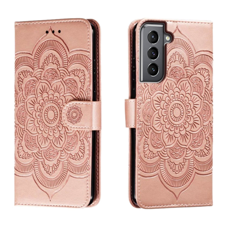 Sun Mandala Embossing Pattern Phone Leather Case, For Samsung Galaxy S26 Edge 5G, For Samsung Galaxy S25 Edge 5G, For Samsung Galaxy S25 / S24 5G, For Samsung Galaxy S25+ / S24+ 5G, For Samsung Galaxy S21 5G