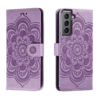 Sun Mandala Embossing Pattern Phone Leather Case, For Samsung Galaxy S26 Edge 5G, For Samsung Galaxy S25 Edge 5G, For Samsung Galaxy S25 / S24 5G, For Samsung Galaxy S25+ / S24+ 5G, For Samsung Galaxy S21 5G