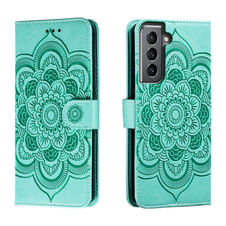 Sun Mandala Embossing Pattern Phone Leather Case, For Samsung Galaxy S26 Edge 5G, For Samsung Galaxy S25 Edge 5G, For Samsung Galaxy S25 / S24 5G, For Samsung Galaxy S25+ / S24+ 5G, For Samsung Galaxy S21 5G