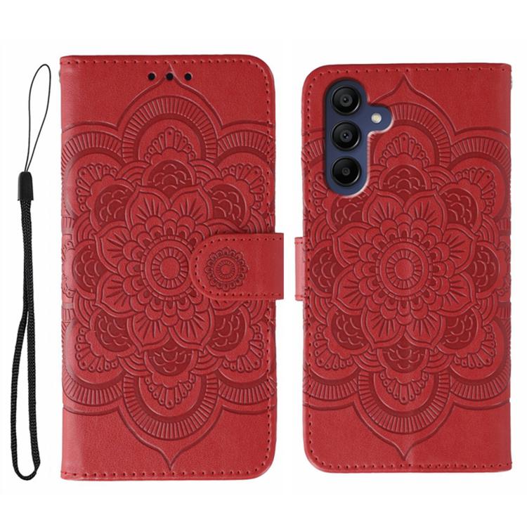 Sun Mandala Embossing Pattern Phone Leather Case, For Samsung Galaxy S26 Edge 5G, For Samsung Galaxy S25 Edge 5G, For Samsung Galaxy S25 / S24 5G, For Samsung Galaxy S25+ / S24+ 5G, For Samsung Galaxy S21 5G
