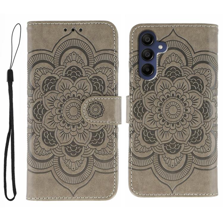 Sun Mandala Embossing Pattern Phone Leather Case, For Samsung Galaxy S26 Edge 5G, For Samsung Galaxy S25 Edge 5G, For Samsung Galaxy S25 / S24 5G, For Samsung Galaxy S25+ / S24+ 5G, For Samsung Galaxy S21 5G