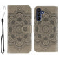 Sun Mandala Embossing Pattern Phone Leather Case, For Samsung Galaxy S26 Edge 5G, For Samsung Galaxy S25 Edge 5G, For Samsung Galaxy S25 / S24 5G, For Samsung Galaxy S25+ / S24+ 5G, For Samsung Galaxy S21 5G
