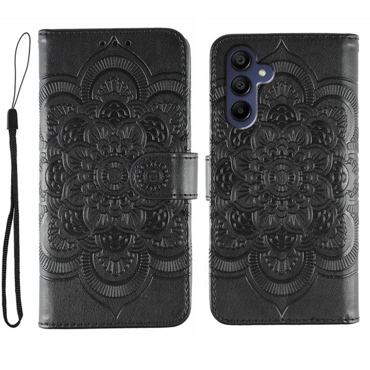 Sun Mandala Embossing Pattern Phone Leather Case, For Samsung Galaxy S26 Edge 5G, For Samsung Galaxy S25 Edge 5G, For Samsung Galaxy S25 / S24 5G, For Samsung Galaxy S25+ / S24+ 5G, For Samsung Galaxy S21 5G