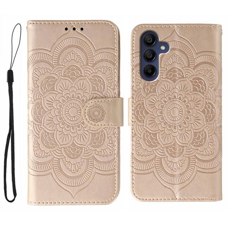 Sun Mandala Embossing Pattern Phone Leather Case, For Samsung Galaxy S26 Edge 5G, For Samsung Galaxy S25 Edge 5G, For Samsung Galaxy S25 / S24 5G, For Samsung Galaxy S25+ / S24+ 5G, For Samsung Galaxy S21 5G