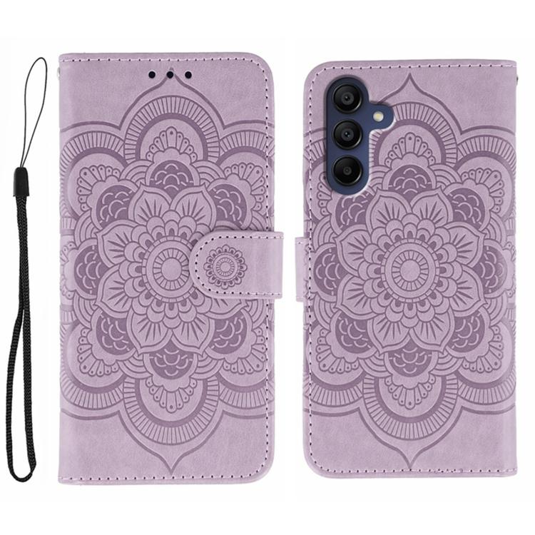 Sun Mandala Embossing Pattern Phone Leather Case, For Samsung Galaxy S26 Edge 5G, For Samsung Galaxy S25 Edge 5G, For Samsung Galaxy S25 / S24 5G, For Samsung Galaxy S25+ / S24+ 5G, For Samsung Galaxy S21 5G