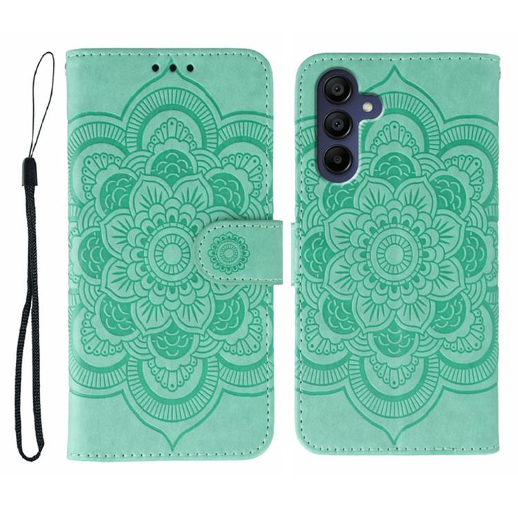 Sun Mandala Embossing Pattern Phone Leather Case, For Samsung Galaxy S26 Edge 5G, For Samsung Galaxy S25 Edge 5G, For Samsung Galaxy S25 / S24 5G, For Samsung Galaxy S25+ / S24+ 5G, For Samsung Galaxy S21 5G