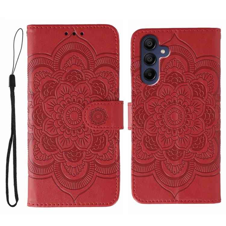 Sun Mandala Embossing Pattern Phone Leather Case, For Samsung Galaxy S26 Edge 5G, For Samsung Galaxy S25 Edge 5G, For Samsung Galaxy S25 / S24 5G, For Samsung Galaxy S25+ / S24+ 5G, For Samsung Galaxy S21 5G