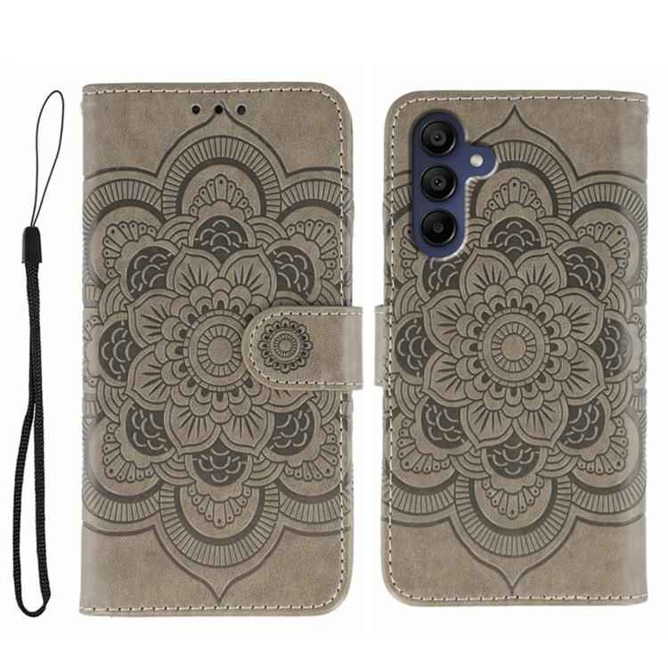 Sun Mandala Embossing Pattern Phone Leather Case, For Samsung Galaxy S26 Edge 5G, For Samsung Galaxy S25 Edge 5G, For Samsung Galaxy S25 / S24 5G, For Samsung Galaxy S25+ / S24+ 5G, For Samsung Galaxy S21 5G