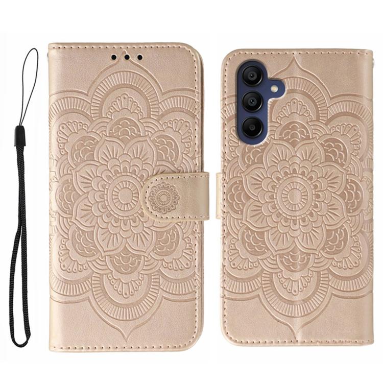 Sun Mandala Embossing Pattern Phone Leather Case, For Samsung Galaxy S26 Edge 5G, For Samsung Galaxy S25 Edge 5G, For Samsung Galaxy S25 / S24 5G, For Samsung Galaxy S25+ / S24+ 5G, For Samsung Galaxy S21 5G