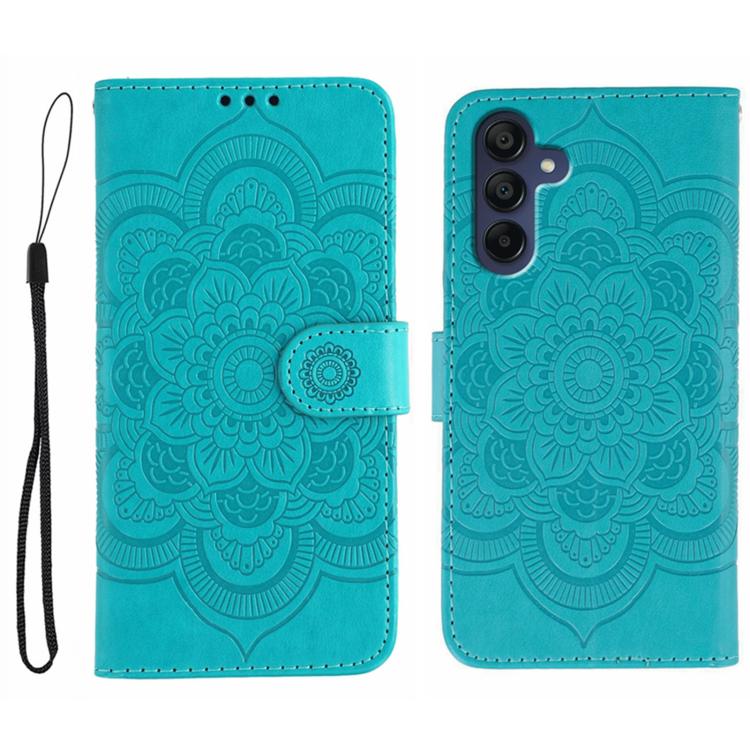 Sun Mandala Embossing Pattern Phone Leather Case, For Samsung Galaxy S26 Edge 5G, For Samsung Galaxy S25 Edge 5G, For Samsung Galaxy S25 / S24 5G, For Samsung Galaxy S25+ / S24+ 5G, For Samsung Galaxy S21 5G
