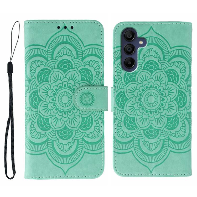 Sun Mandala Embossing Pattern Phone Leather Case, For Samsung Galaxy S26 Edge 5G, For Samsung Galaxy S25 Edge 5G, For Samsung Galaxy S25 / S24 5G, For Samsung Galaxy S25+ / S24+ 5G, For Samsung Galaxy S21 5G